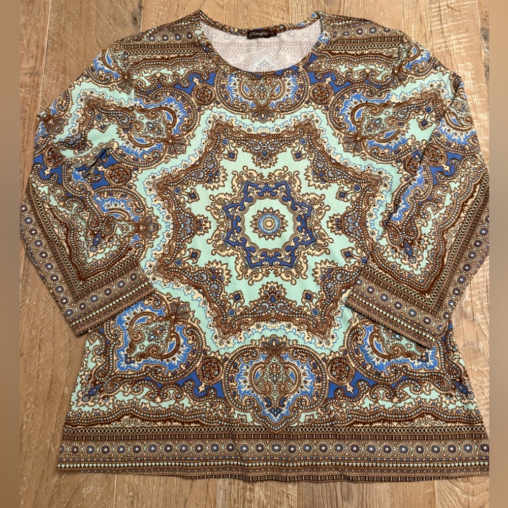 JMcLaughlin Medallion Patterned Top L like new!